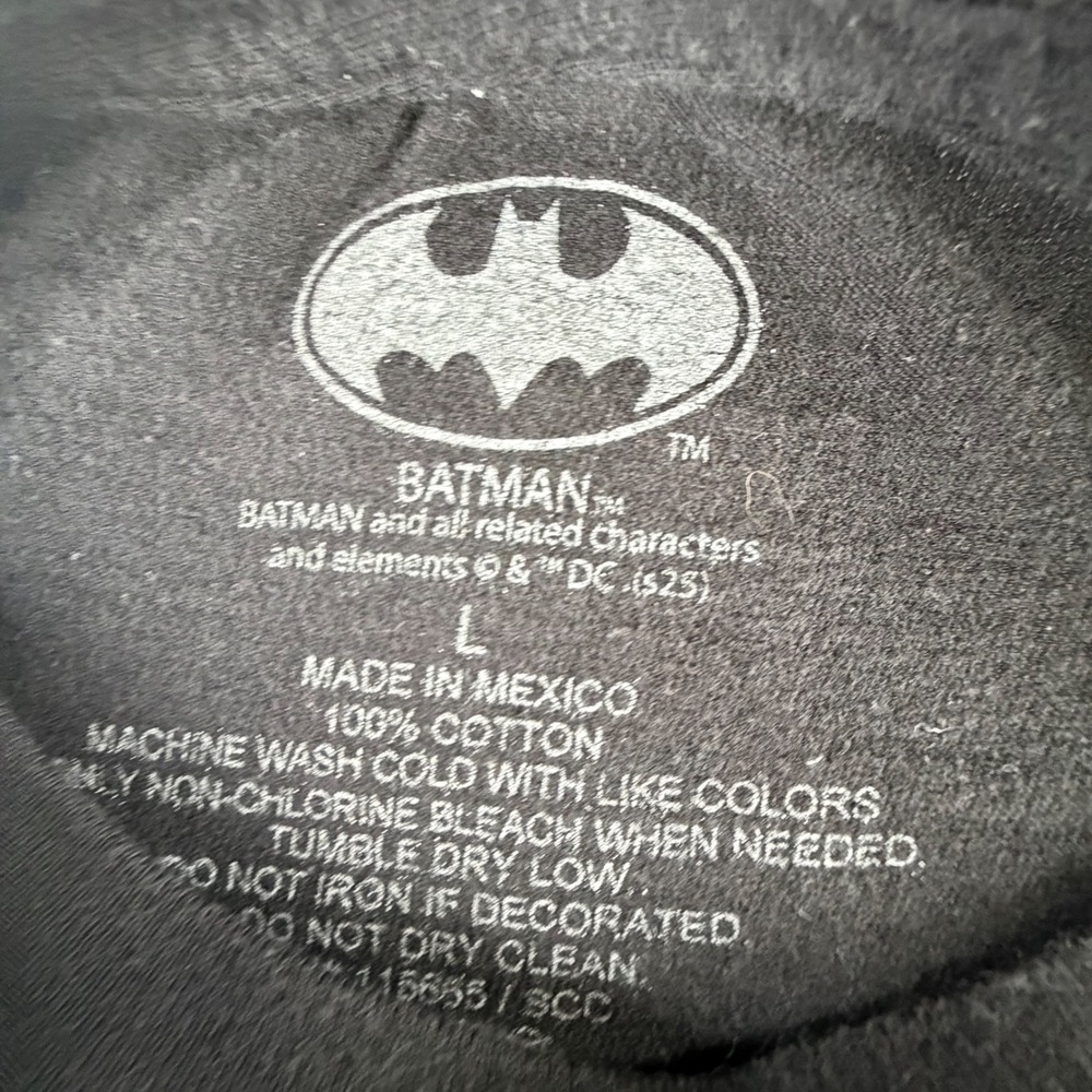 Batman Graphic T-Shirt Mens Large Black DC Comics Gotham‎ City Streetwear Tee L - Picture 2 of 10